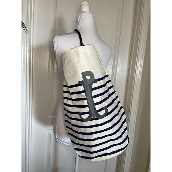 JEAN PAUL GAULTIER Duffle Sailor SAC Bag Beach Canvas Navy Stripe Travel Unisex - Picture 1 of 7